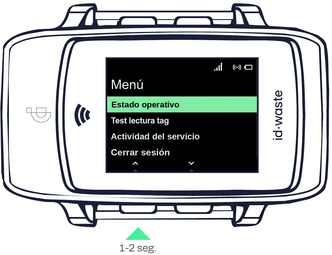 Pantalla de menú – Dispositivo ID·WEAR