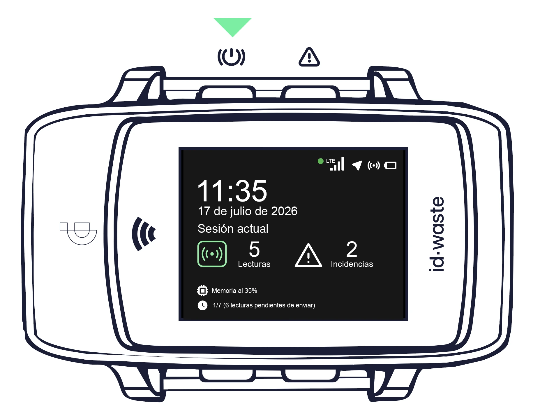 Encendido del dispositivo – Pantalla principal del ID·WEAR