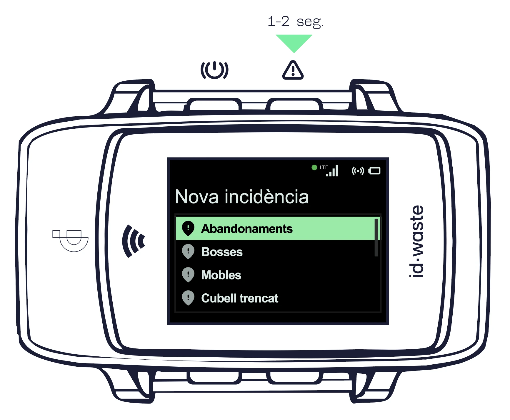 Introducció d'incidències georeferenciades – Dispositiu ID·WEAR