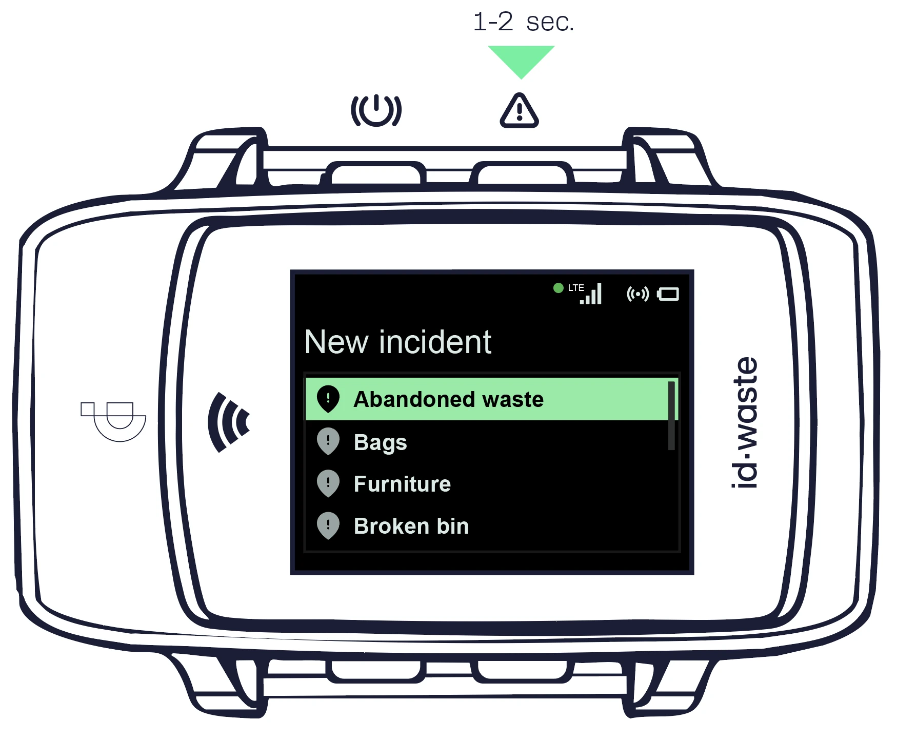 Entering geo-referenced incidents – ID·WEAR device