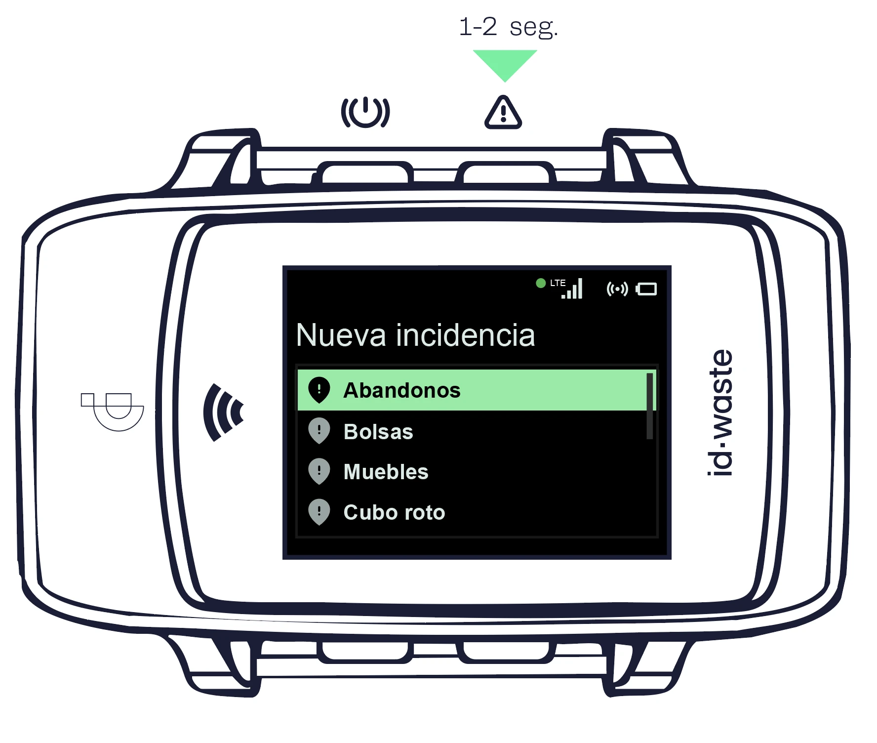 Introducción de incidencias georreferenciadas – Dispositivo ID·WEAR