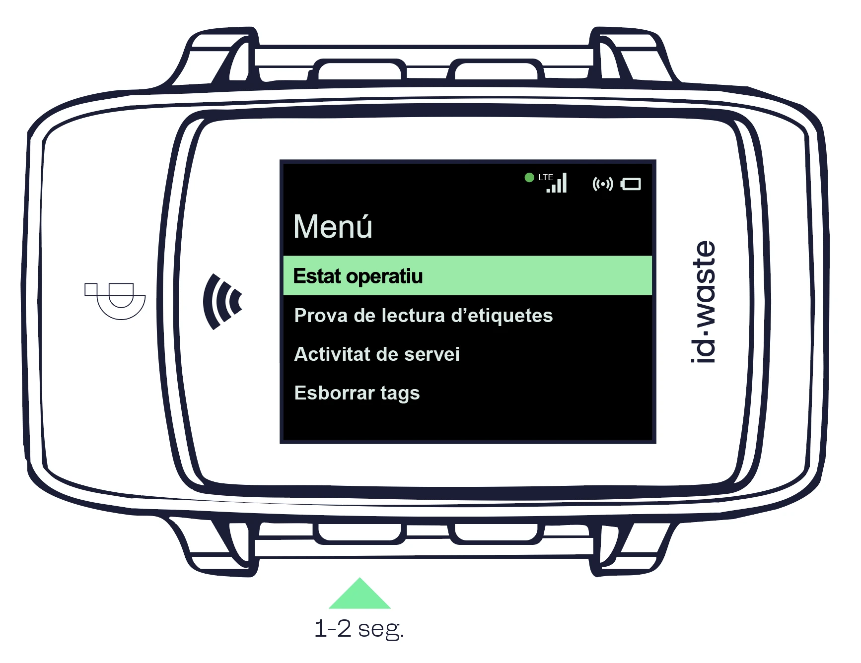 Pantalla de menú – Dispositiu ID·WEAR