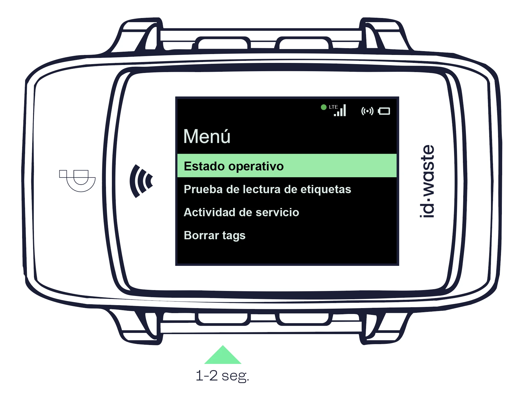 Pantalla de menú – Dispositivo ID·WEAR